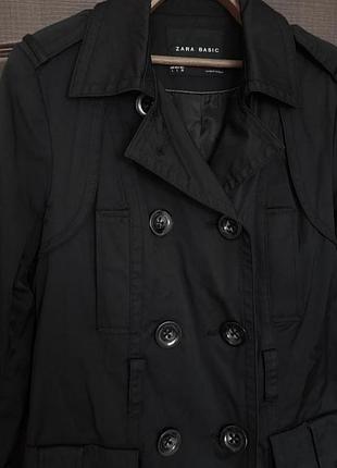 Тренч плащ zara basic чорний демісезонний 7