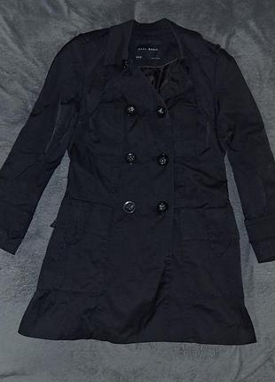 Тренч плащ zara basic чорний демісезонний 4