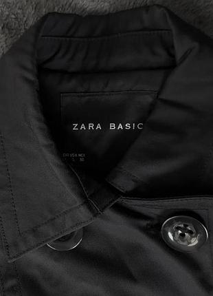 Тренч плащ zara basic чорний демісезонний 8