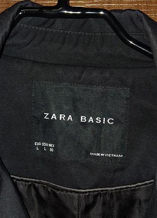 Тренч плащ zara basic чорний демісезонний 6