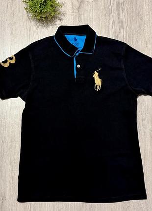 Чоловіче поло polo ralph lauren чорне з коротким рукавом
