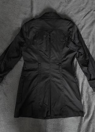 Тренч плащ zara basic чорний демісезонний 10