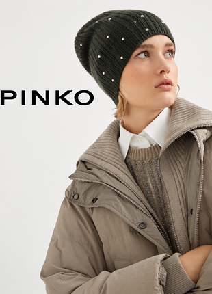 Pinko итальянская шапка шерсть кашемир с камушками