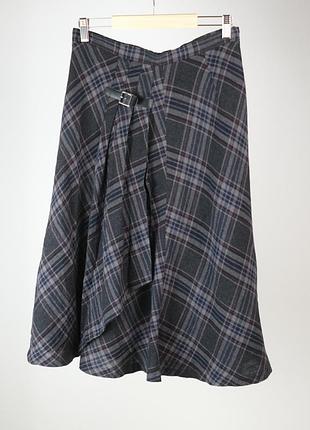 Винтажная асимметричная макси юбка laura ashley в клетку, 3201 10 (s-m)