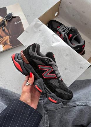 Жіночі кросівки new balance 9060 black/fire cracker 🖤❤️