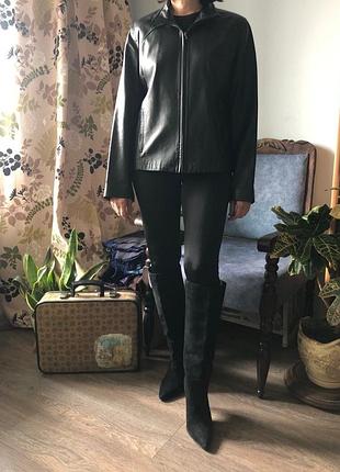 Шкіряна куртка marks & spencer (100% натуральна шкіра, uk 16 / xl)