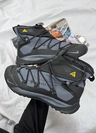 Кросівки nike acg terra antarktik gore-tex black grey хутро🖤🩶