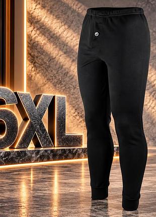 Мужские кальсоны черные 6xl из 100% хлопка - зимние подштанники, турция