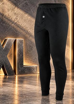 Мужские кальсоны черные xl из 100% хлопка - зимние подштанники, турция