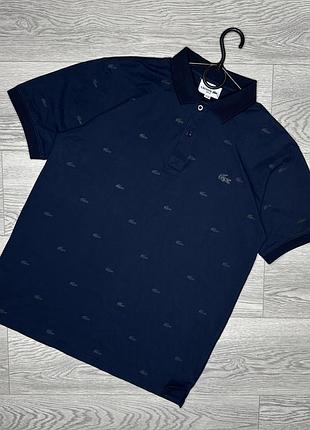 Футболка поло lacoste blue navy monogram t-shirt чоловіча
