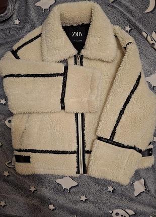 Дублянка жіноча zara тедді молочна