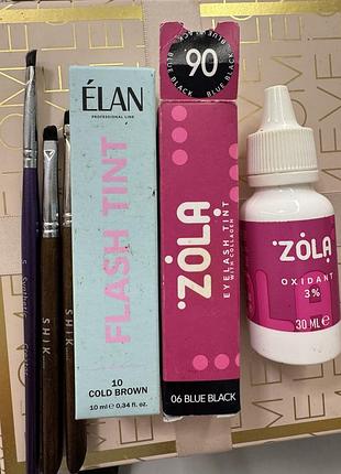 Фарба для брів та вій zola,тінь для брів elan