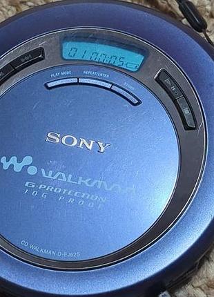 Sony cd walkman d-ej625. шикарный сд плеер голубой