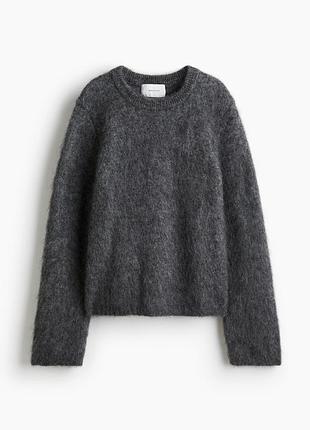 H&m edition теплий мохеровий светр у кольорі темно-сірий меланж h&m studio h&m edition h&m premium