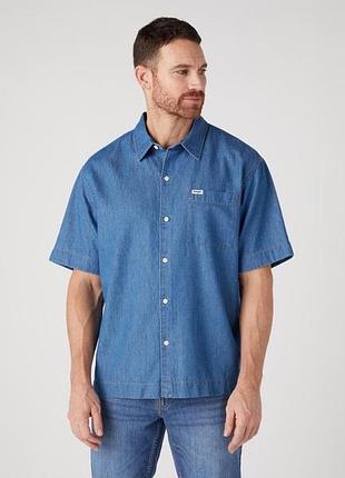 Оригінальна джинсова сорочка wrangler relaxed fit синя