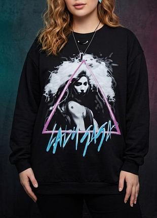 Свитшот lady gaga черный оверсайз