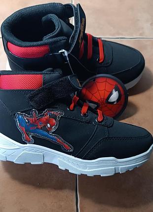 Кросівки для хлопчиків spiderman демісезонні чорні з червоним