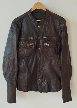 Чоловіча шкіряна куртка allsaints ramones leather shirt (ss07) — 100% натуральна шкіра