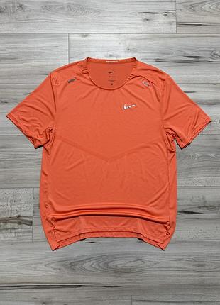Новая коралловая спортивная футболка найк nike rise 365 running dri-fit t-shirt, m, оригинал