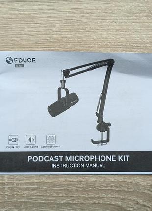 Динамический микрофон fduce sl40+ usb/xlr с пантографом (комплект для подкастов)