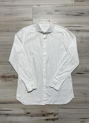 Белая премиум сорочка маселмо дутти massimo dutti easy iron italian fabric, l, оригинал