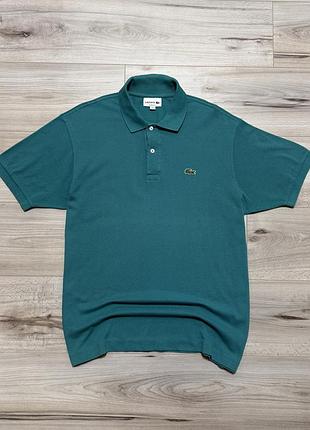 Бирюзовая классическая футболка поло лакост lacoste classic fit pique polo, l, оригинал