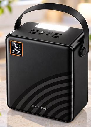 Мобільна зарядка power bank borofone 100000mah bj85 / павербанк із швидкою зарядкою та ліхтариком