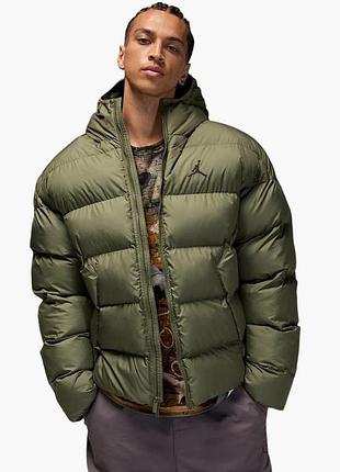 Пуховик мужской air jordan brooklyn therma-fit olive hv0532-222