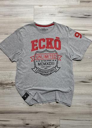 Серая футболка эко эндлимитед ecko unltd graphic originators gray, факт xl, оригинал