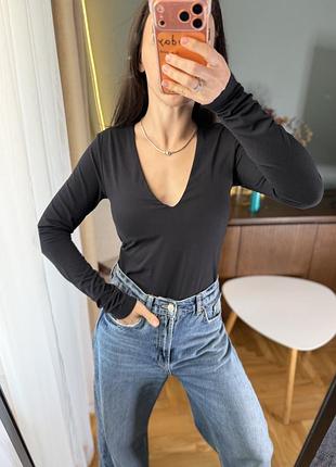 Чорна кофта боді h&m 6