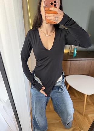 Чорна кофта боді h&m 7