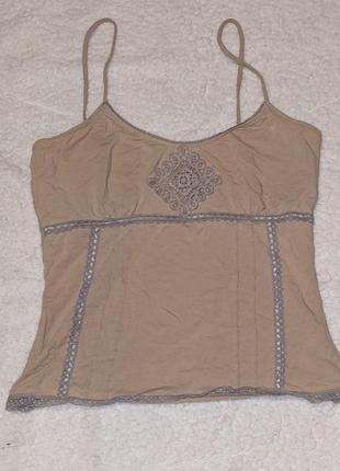 Топ жіночий вінтажний y2k світло-коричневий, розмір m