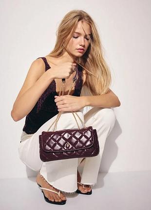 Сумка через плече бургунді stradivarius 4