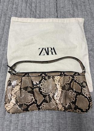Сумка клатч жіночий zara зі зміїним принтом