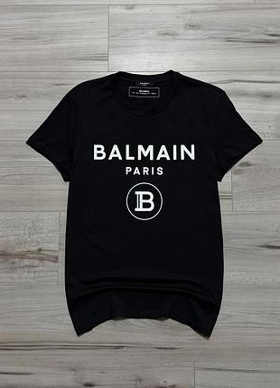 Премиальная футболка бальман balmain paris flocked logo black, s, оригинал