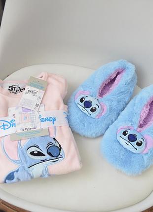 Піжама для дівчаток primark флісова тепла з принтом стіч