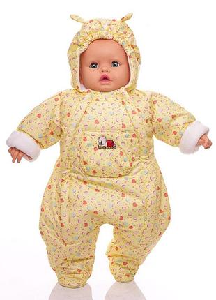 Комбінезон на флісі для дівчинки babykroha у серце жовтий