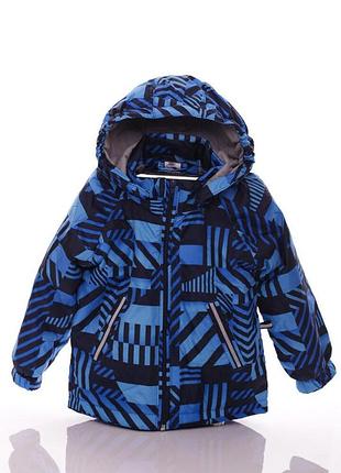 Куртка для хлопчика на трикотажі babykroha в абстракцію синя
