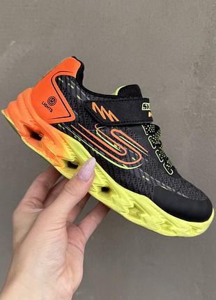 Skechers s-lights кросівки з підсвіткою 32 р. / 20,5 см чорні