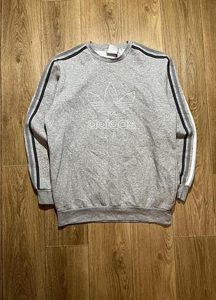 Світшот adidas сірий з лампасами, розмір m