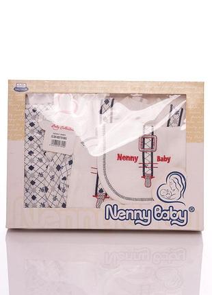 Трикотажний комплект для хлопчика в коробці nenny baby білий