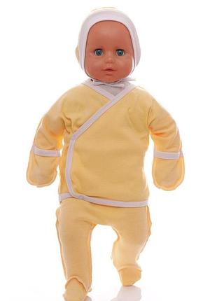 Комплект розпашонка та повзунки інтерлок babykroha жовтий