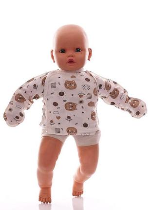 Распашонка с царапками интерлок babykroha с котиками белая