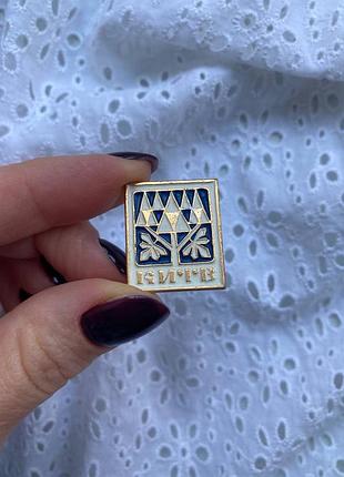 Вінтаж вінтажний значок брошка пін київ каштан каштани