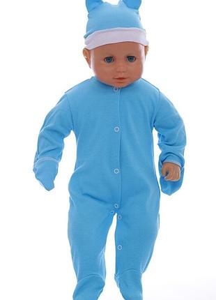 Чоловічок з шапкою для хлопчика інтерлок babykroha baby бірюзовий