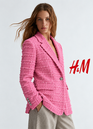 H&m твідовий рожевий жакет