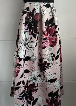 Длинная юбка  barbara alvisi made in italy с принтом красивых цветов