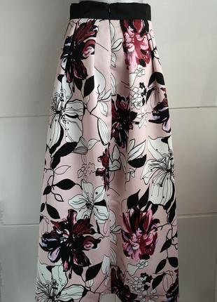 Длинная юбка  barbara alvisi made in italy с принтом красивых цветов3 фото