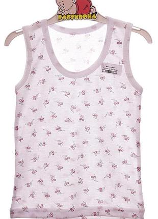Майка на широкій бретельці для дівчинки бавовняна wild cherry біла