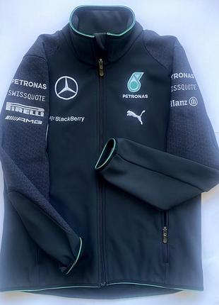 Мужская куртка софтшелл puma mercedes amg petronas f1 team куртка мерседес петронас оригинал демисезонная ветровка размер l унисекс утепленная флис